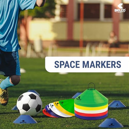PVC Cones, Pack 6, 10 Space Markers and Ladder Agility, 4 Meter Combos (Multicolour, 6 Inch) - style: SET-2