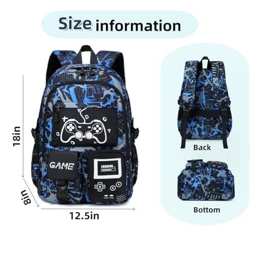 mezhsa Boys School Backpack Kids Bookbag Elementary Middle Durable Waterproof Bags - color: 1blue