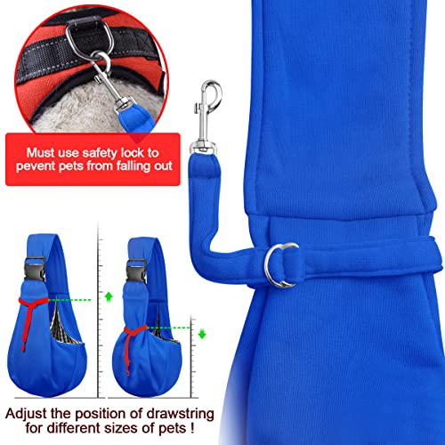 Tomkas Small Dog Cat Sling Carrier Puppy Purse Travel Wrap Soft Crossbody Pet Bag (Royal Blue, M - Zip Pocket & Adjust Strap) - color: Royal Blue