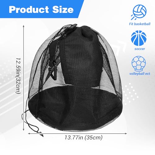 2Pcs Nylon Single Ball Bag, Lightweight Volleyball Ball Bag with Hook, Drawstring Sling Backpack for Soccer, Basketball, Football - color: Dark blue