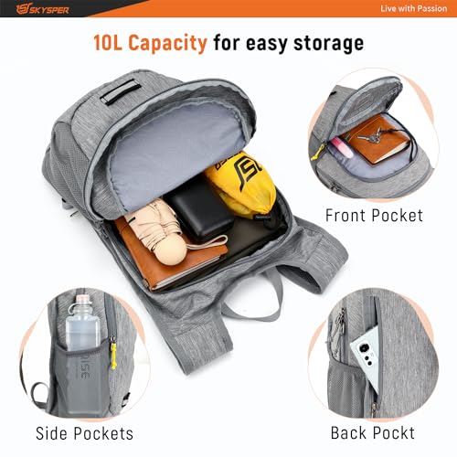 SKYSPER Small Hiking Backpack 10L Packable Lightweight Back Pack Foldable Travel Daypack for Women Men | Packable