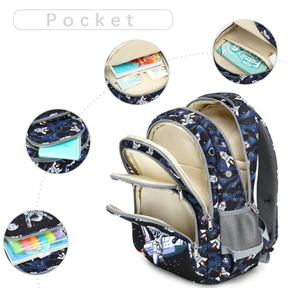 abshoo Cute Astronaut School Backpack For Boys Elementary Kindergarten Kids School Bag (Astronaut Navy Black) - color: Astronaut Black B