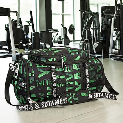 Gym Duffle Bag Backpack,4‑Way Waterproof with Shoe Compartment Travel Laptop - color: Green
