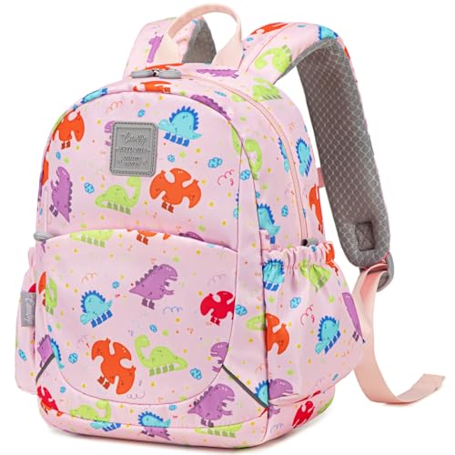 CAMTOP Toddler Backpack for Boys Girls 2-4, 12" H Kids Backpacks for Kindergarten Preschool, Small Bookbag for Daycare Travel (Pink Dinosaur, 12''- Not fit A4 folder) - color: Boots Dinosaur Pink, size: Age 2-4 (12'' H - Not Fit A4 Folder)