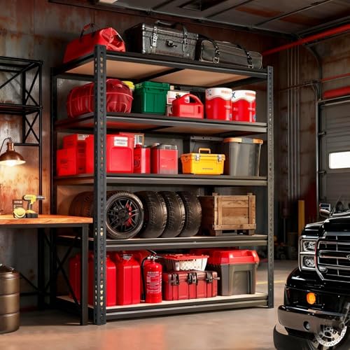 Garage Racks for Storage，5-Tier Adjustable Garage Shelving Storage Shelves,2400LBS Capacity Heavy Duty Shelving for Carport Warehouse Basement,72" H x40 W x20 D - size: 20x40x72
