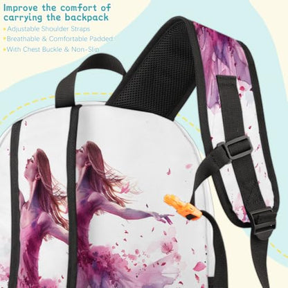 Ballet Dancer Laptop Backpack for Women Men, 18.3 Inch Travel Work Backpacks, Ballerina Theme Waterproof Computer Casual Daypack Nurse Teacher Bags - color: Multicolor 13