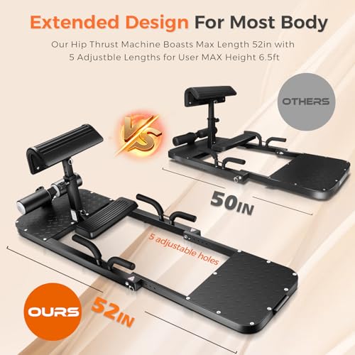 BODYRHYTHM Hip Thrust Machine with 2 Sets of Resistance Bands, Sissy Squat Machine, Squat Workout Machine & Glutes Workout Equipment, Bulgarian Split Squat Stand for Legged Lunges.