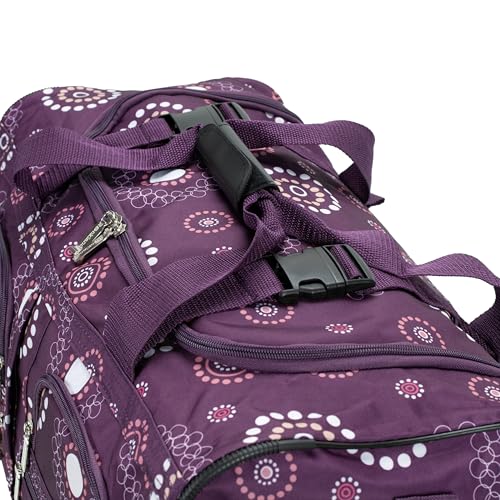 Rockland Rolling Duffel Bag, Black, 22" - color: Purple Pearl, size: 22"