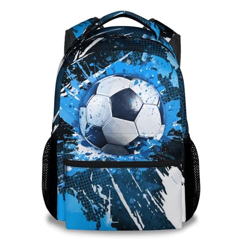 Kids Backpack - Soccer Backpacks for Boys Girls - 17 Inch School Bookbag for Teens - Sport Theme Book Bag for Elementary Middle School - Youth Back Pack for Ages 8-12 - color: Style-1