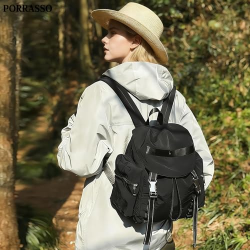 Casual Backpack Women Men Daypack Lightweight Rucksack Waterproof Backpack for Hiking Travel Daily Use Black - color: Black