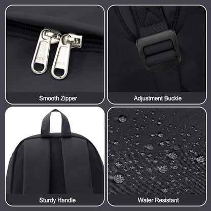coofay Black Backpack for Women, Small School Backpack for College - size: Standard