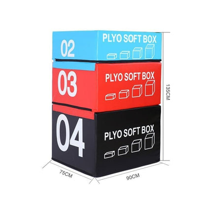 Foam Reinforced Box Stackable Soft Plywood Box Anti-Skid Safety, Used for Jumping Strength Training and Physical Training Suitable for Home Gym - size: 90*75*135cm