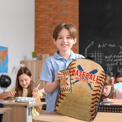 Baseball Backpack Set for School,17 Inch Casual Back to School Bags with Lunch Box, Kids Daypack Bags and Pencil Case Set for Teens Boys Men Students - color: Old-fashion Baseball