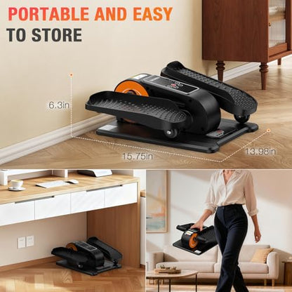 Under Desk Elliptical Machine, Electric Elliptical Leg Exerciser for Senior, Quiet and Compact Electric Seated Pedal Exerciser for Home with Monitor, Remote Control and 12 Adjustable Speeds - style: Black