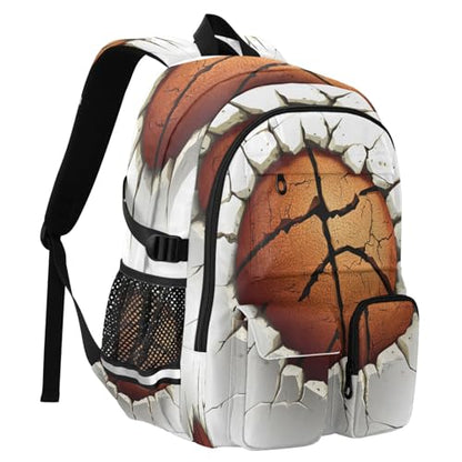 Bolaz Wall Breaking Basketball Travel Backpack 14 Inch Laptop Computer Bag Sturdy School Bag College Bookbag