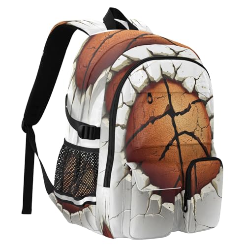 Bolaz Wall Breaking Basketball Travel Backpack 14 Inch Laptop Computer Bag Sturdy School Bag College Bookbag