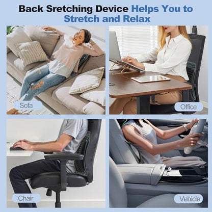 Back Stretcher Massager for Lower Lumbar Pain Relief, Multi-Level Adjustable Stretching Device, Lumbar Support, Back Pain Relief Support, Spine Decompressor Cracker Board