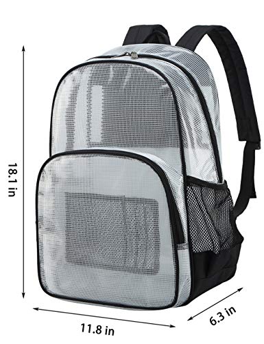 mygreen Clear Backpack for Girls, Clear Book Bags for School Cute Mochilas Transparente Black, Large - color: Black