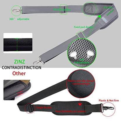 ZINZ 79 inch Shoulder Strap, Extra-thick Fixed Cushion Pad and Dual Clasps Universal Replacement Strap with Metal Swivel Hooks for Laptop Bags, Luggage Bags, Camera, Crossbody (200cm,Gray) - color: Grey