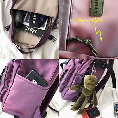 Casual Large Capacity Student Backpacks Cute Backpack for Back To School Traveling Hiking Teens Girls Aesthetic Backpack… (Green) - color: Green
