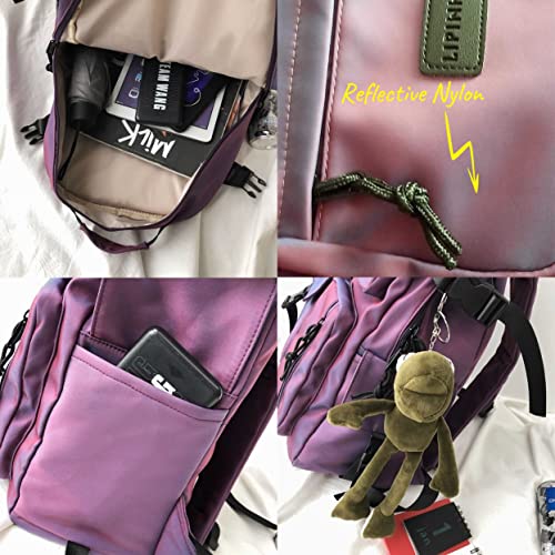 Casual Large Capacity Student Backpacks Cute Backpack for Back To School Traveling Hiking Teens Girls Aesthetic Backpack… (Purple) - color: Purple