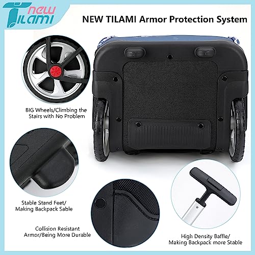 NEW TILAMI 19 inch Rolling Backpack Teens Rolling Backpack Cute Wheeled Laptop Backpack Bookbag Roller Travel Bag College, Basketball Street - color: Blue Basketball Street