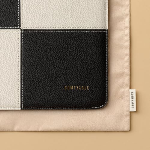 Comfyable Laptop Sleeve 15 Inch Precisely Compatible with MacBook Air 15-inch M4 2025 A3241 M3 2024 A3114 & M2 2023 A2941, Genuine Leather Protective Case Cover - color: Black & Cream, size: 15 inch
