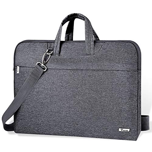 Voova Laptop Bag 17 17.3 Inch Water-resistant Laptop Sleeve Case with Shoulder Straps & Handle, Computer Case Cover Slim Briefcase Compatible with 17-18” Hp Dell Asus Acer, Grey - color: Grey, size: 17-17.3 In
