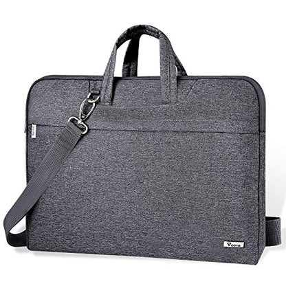 Voova Laptop Bag 17 17.3 Inch Water-resistant Laptop Sleeve Case with Shoulder Straps & Handle, Computer Case Cover Slim Briefcase Compatible with 17-18” Hp Dell Asus Acer, Grey - color: Grey, size: 17-17.3 In