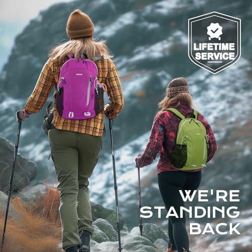 VPBAGE 15L Water-resistant Hiking Daypack, Small Backpack Travel Outdoor, Lightweight Day Pack with Tool Loops - color: Dark Yellow