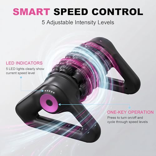 Electric Muscle Roller, 2 in 1 Traingle Massage Roller, 5 Speed Rolling Massager, Rechargeable, Deep Tissue and Muscle Recovery for Legs, Calves, Neck, Foot, Arms, Back