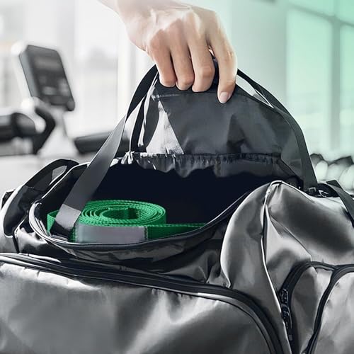 Yoga Stretch Strap – Multi-Loop Elastic Resistance Band for Exercise, Stretching, and Physical Therapy - color: green