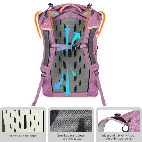 IX INOXTO Hiking Hydration Backpack with 2L/3L Water Bladder for Women and Men18L/25L Water Backpack for Hiking, Cycling, Climbing, Camping - style: Purple-3L Water Bladder