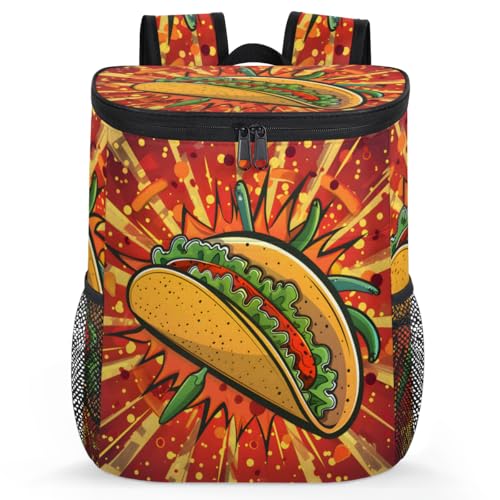 Insulated Cooler Backpack Portable Soft Cooler Bag Ice Chest Backpack for Camping Beach Picnic Lunch Work Travel - color: Multicolor 4