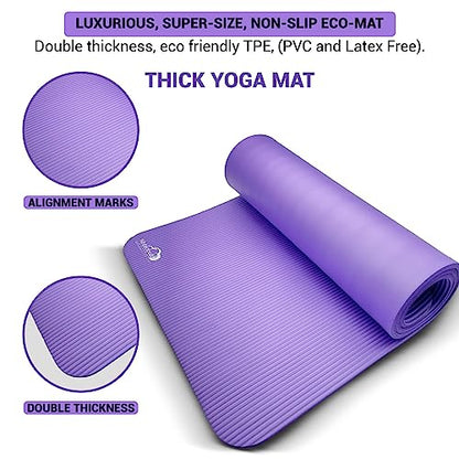 WHITECLOUDZ Yoga kit, 7-Piece Yoga Mat Set for Home Workouts, Thick Yoga Mat, Yoga Blocks, Strap, Yoga Towels & Carrying Bag, Exercise Mat with Yoga Equipment for Women & Men, Enhance Yoga Practice