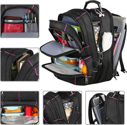 VECKUSON Laptop Backpack, 15.6 Inches, Purple, Unisex - color: Purple