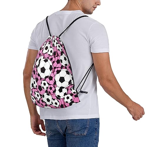 Soccer Drawstring Backpack Gym String Bag Water Resistant Drawstring Sackpack Sport For Womens Mens - color: Football3