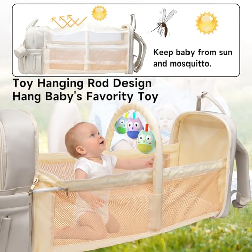 ANWTOTU Leather Baby Diaper Bags with Changing Station,Extra large Capacity Baby Diaper Bag Backpack,Waterproof Baby Essentials(White) - color: White