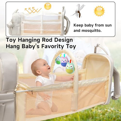 ANWTOTU Leather Baby Diaper Bags with Changing Station,Extra large Capacity Baby Diaper Bag Backpack,Waterproof Baby Essentials(White) - color: White