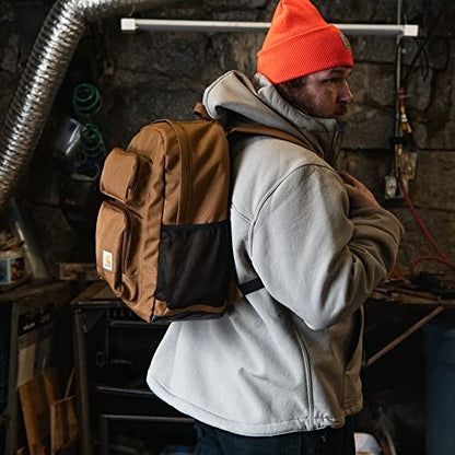 Carhartt 27L Single-Compartment Backpack, Durable Pack with Laptop Sleeve and Duravax Abrasion Resistant Base, Brown - color: Brown