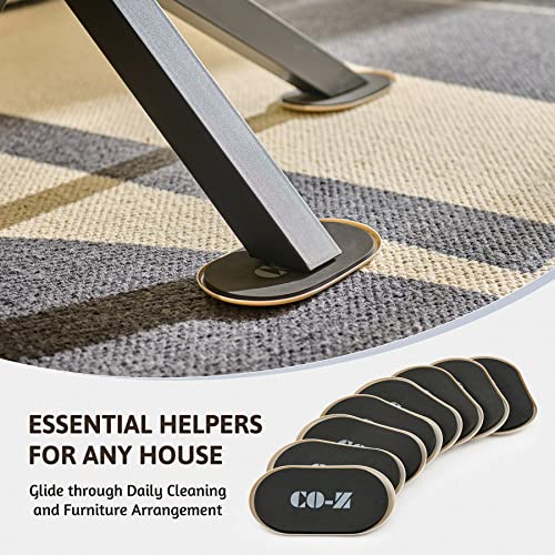 CO-Z Large Furniture Sliders - 8 Pack, 6" x 9 1/2" Oval Reusable Furniture Sliders for Carpet, Heavy-Duty Furniture Gliders Movers for Hardwood Floors, Plastic Moving Pads for Heavy Furniture - size: 9 1/2" Oval-8 Pack