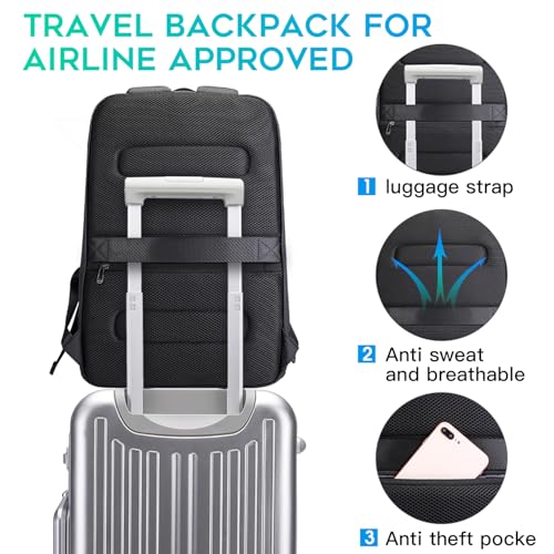 FUTURE AESTHETIC Business Smart Backpack Waterproof fit 15.6 Inch Laptop Backpack with USB Charging Port,Travel Backpack - color: Green