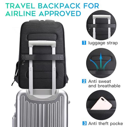 FUTURE AESTHETIC Business Smart Backpack Waterproof fit 15.6 Inch Laptop Backpack with USB Charging Port,Travel Backpack - color: Green