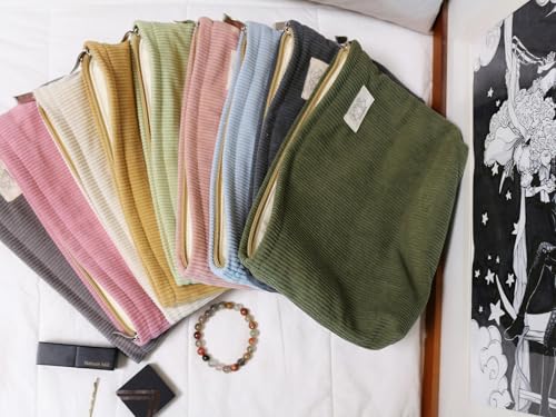 HAPPYHEIDI Large Makeup Bag Travel Cosmetic Pouch, Bronze Olive Green - color: Bronze Olive Green