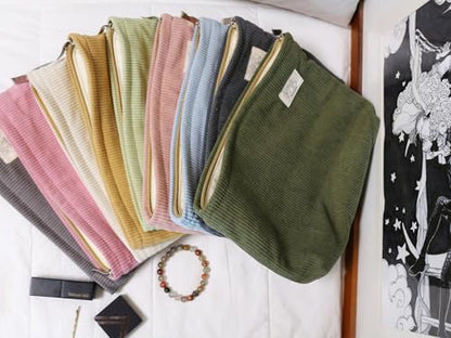 HAPPYHEIDI Large Makeup Bag Travel Cosmetic Pouch, Bronze Olive Green - color: Bronze Olive Green