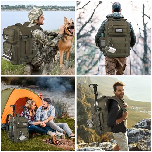 Legestori 25L Tactical Bag Backpack for Men, Heavy Duty Military Backpack Molle Army Large Rucasack, Laptop Backpack Travel (Green) - color: Green