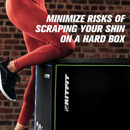 RitFit 3 in 1 Extra Firm Soft Plyo Box Foam Plyometric Box-30”x24”x20”-20"x18"x16" Heavy Duty High Density Foam Jumping Box 3 Sizes with PVC Cover,Platform for Home Gym Fitness, 440lb Weight Capacity - size: SMALL-A