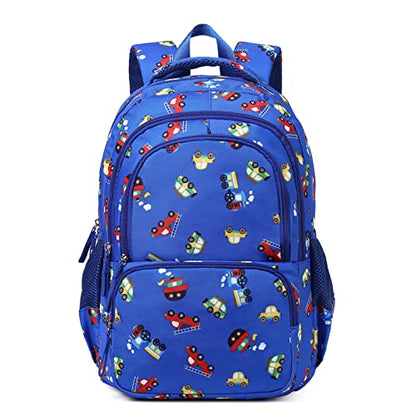 CLUCI Kids Backpack for Boys Bookbags Preschool Toddler Daycare School Bag Elementary Kindergarten Lightweight Waterproof Bluey Backpack Cars - color: 1-4 Blue Car