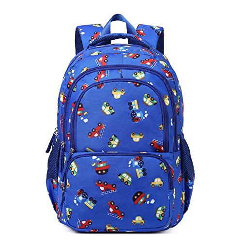 CLUCI Kids Backpack for Boys Bookbags Preschool Toddler Daycare School Bag Elementary Kindergarten Lightweight Waterproof Bluey Backpack Cars - color: 1-4 Blue Car