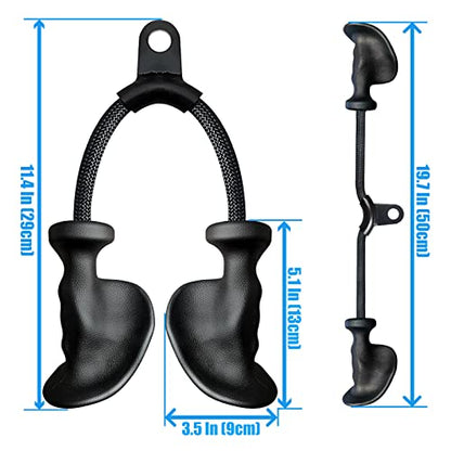 BLUSLM Ergonomic Tricep Rope Pulldown Attachments, Upgraded 27 32 40 & 47 Inch Extra Long Triceps Rope Cable Attachments for Gym, LAT Pull Down Bar for Cable Machine, Tricep Workout Cable Attachments - color: HAND ROPE-01